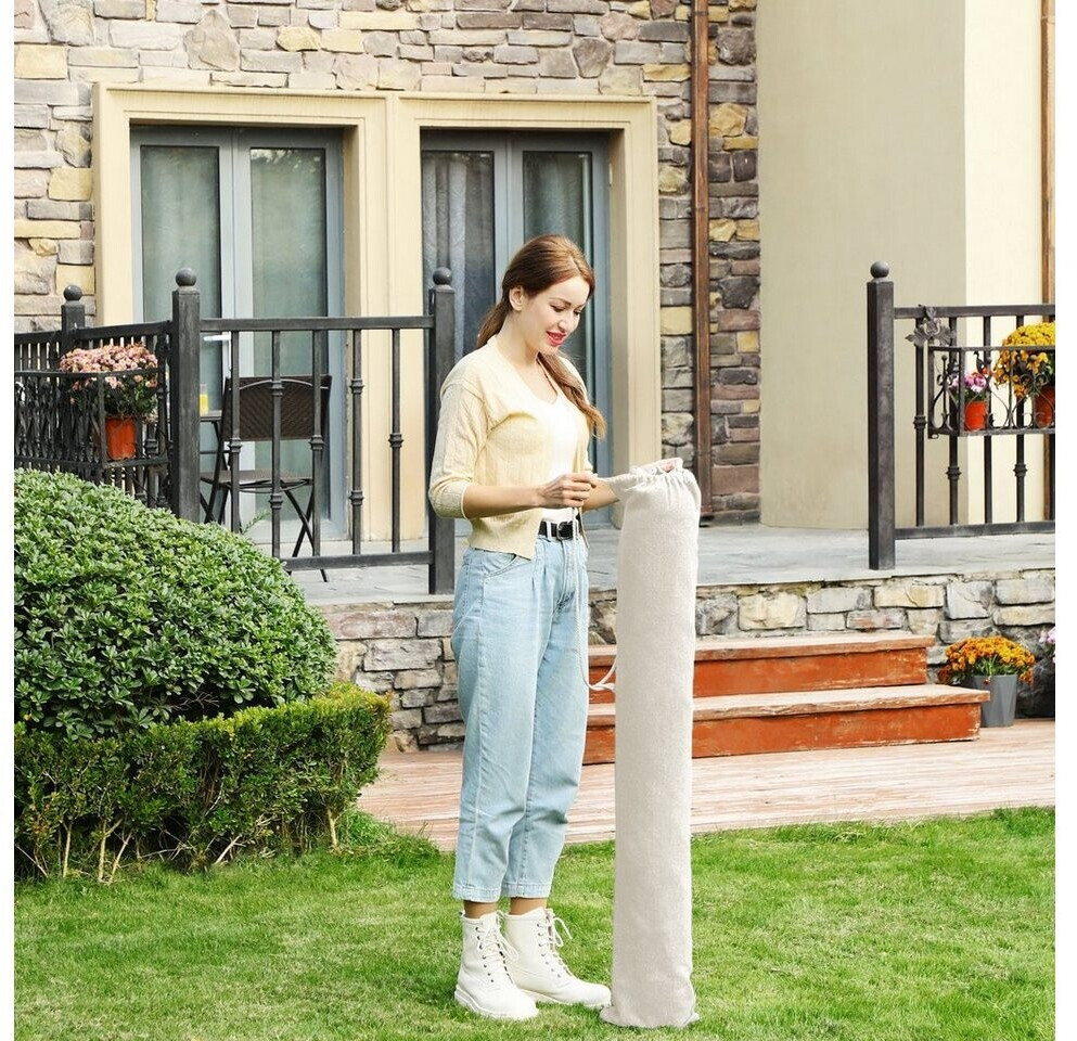 SONGMICS Hamac dublu cu bara lemn, perne incluse, maxim 300 kg, 210x150 cm, bej - imagine 11