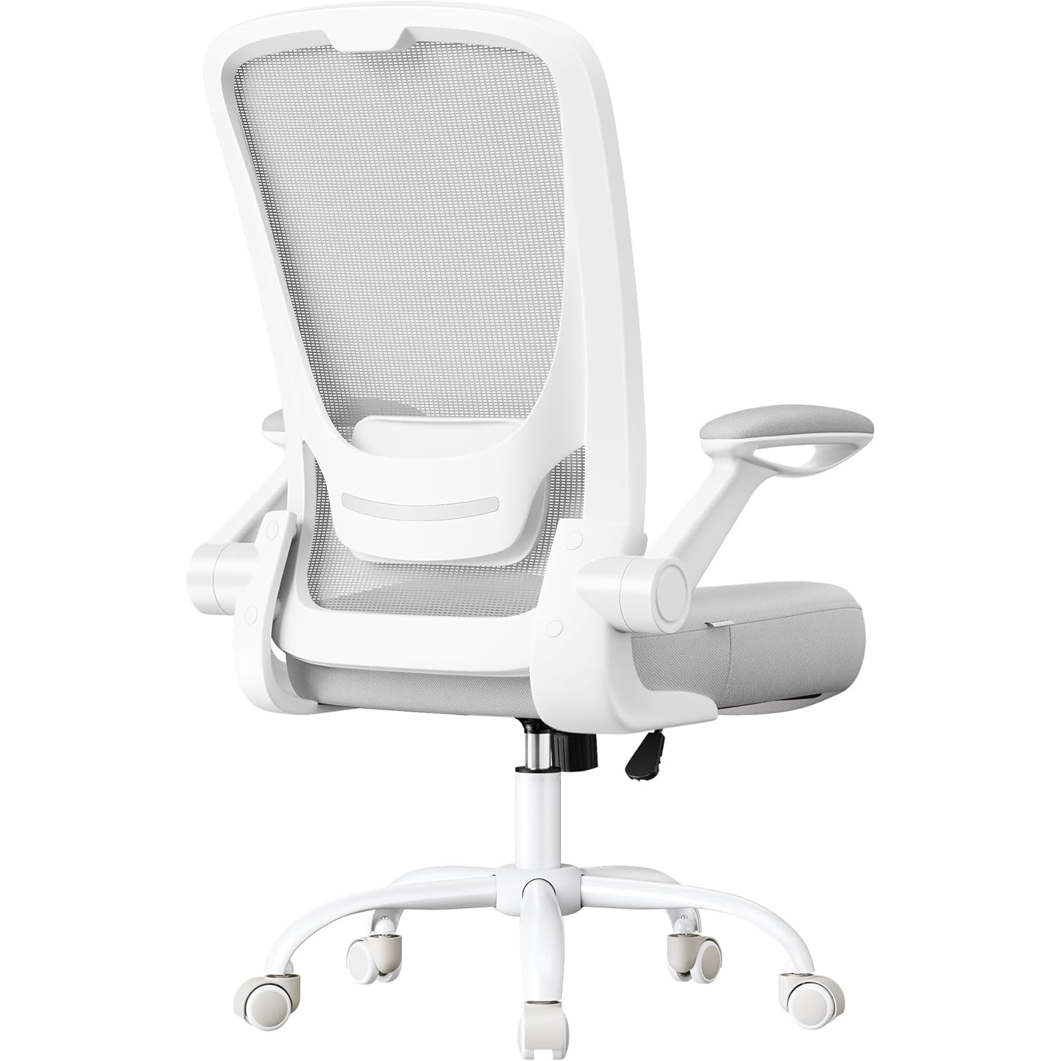 SONGMICS Scaun de birou ergonomic reglabil cu spatar mesh si suport lombar, maxim 120 kg, 64x64x107 cm, gri deschis - imagine 7
