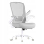 SONGMICS Scaun de birou ergonomic reglabil cu spatar mesh si suport lombar, maxim 120 kg, 64x64x107 cm, gri deschis