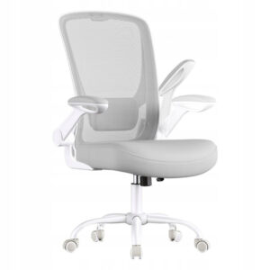 SONGMICS Scaun de birou ergonomic reglabil cu spatar mesh si suport lombar, maxim 120 kg, 64x64x107 cm, gri deschis