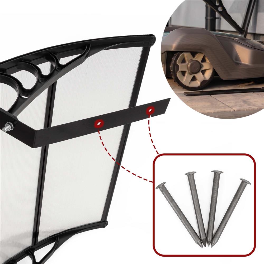 Copertina garaj pentru robot de tuns gazonul, acoperis din policarbonat cu protectie UV, montare pe perete sau pe sol, 100x80 cm, negru - imagine 5