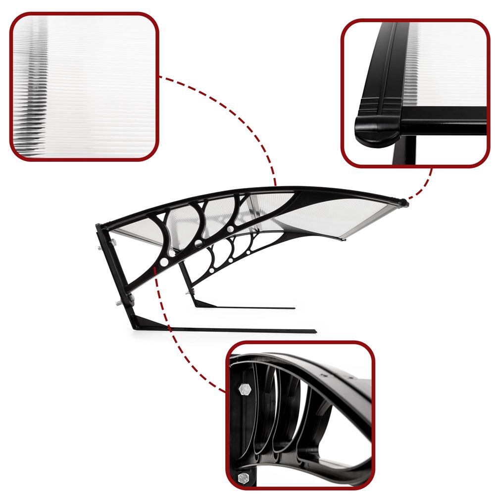 Copertina garaj pentru robot de tuns gazonul, acoperis din policarbonat cu protectie UV, montare pe perete sau pe sol, 100x80 cm, negru - imagine 7