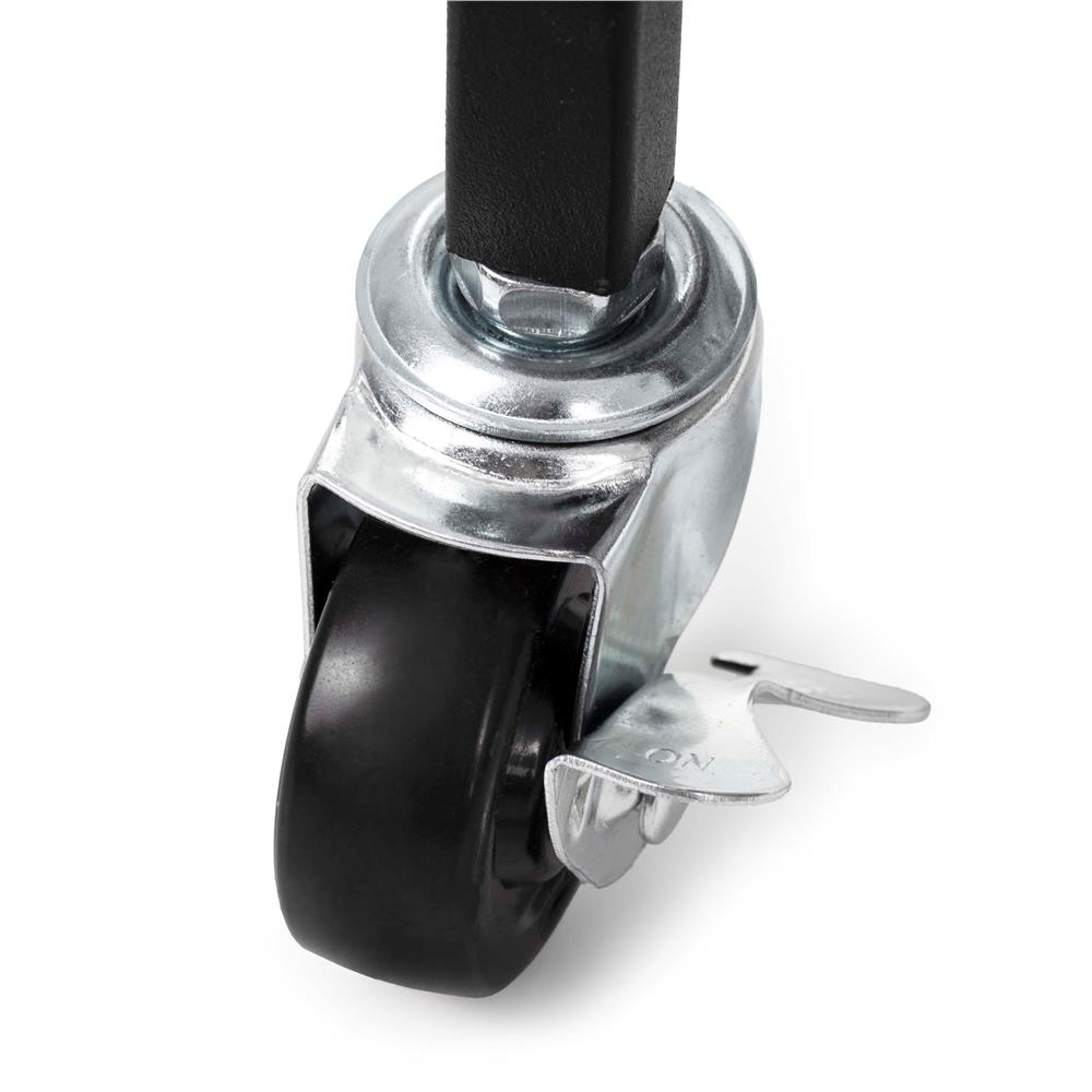 Carucior mobil pentru scule si unelte de gradina cu 3 rafturi, organizator metalic cu roti, 66x40x96 cm, negru - imagine 6