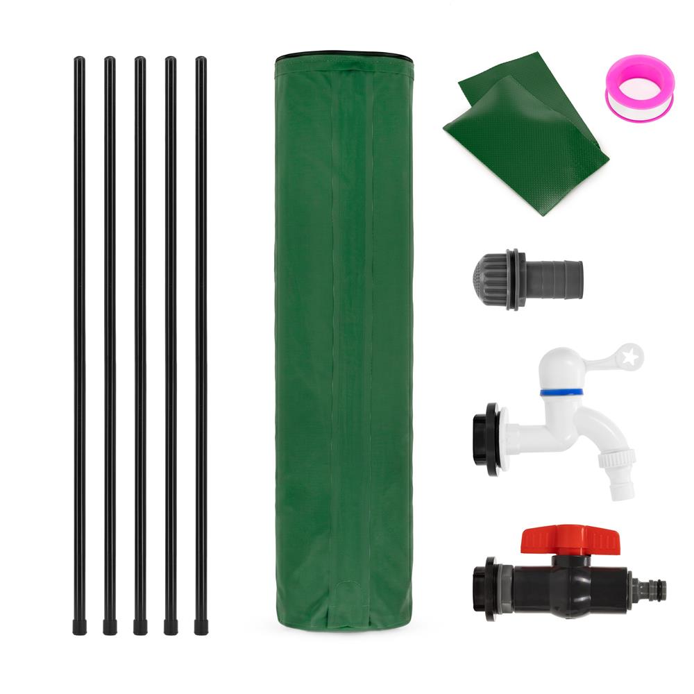 Rezervor pliabil pentru colectarea apei de ploaie, 100 L, PVC 1000D, cu 2 robinete si sistem preaplin, verde - imagine 16
