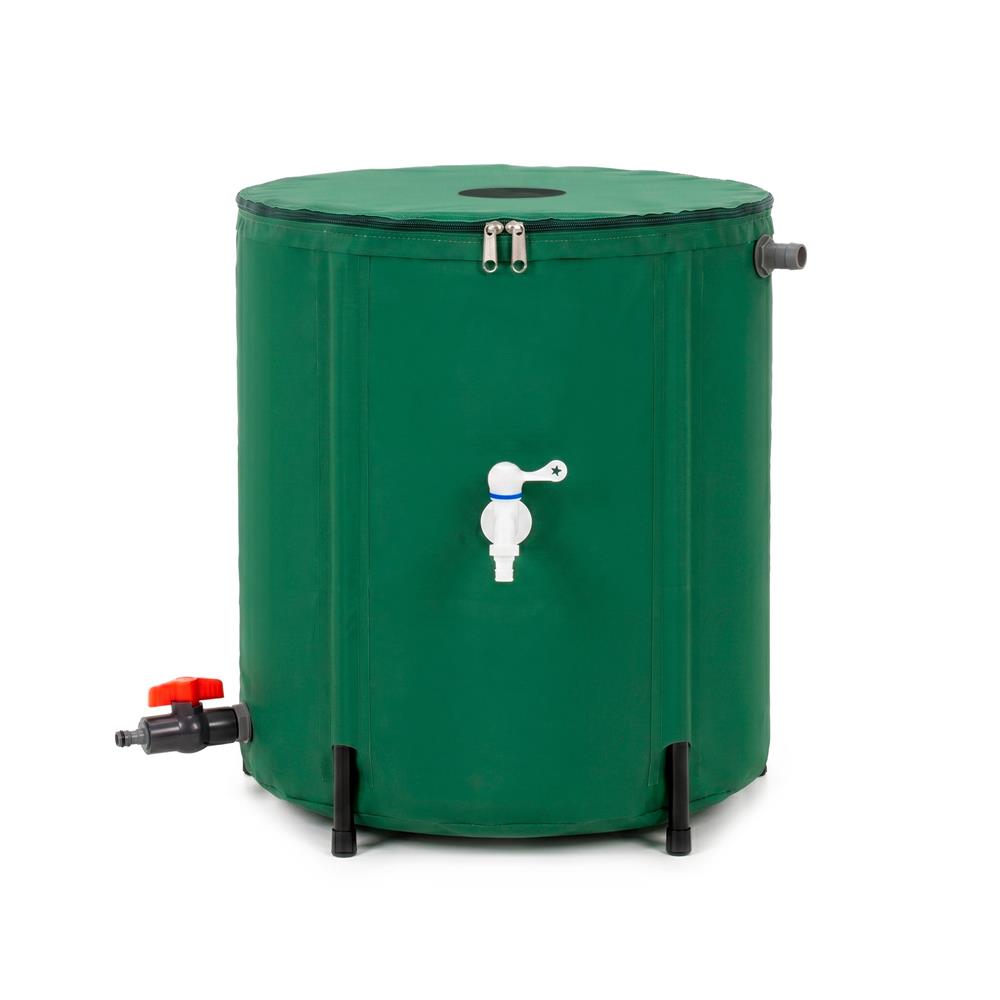 Rezervor pliabil pentru colectarea apei de ploaie, 100 L, PVC 1000D, cu 2 robinete si sistem preaplin, verde - imagine 17