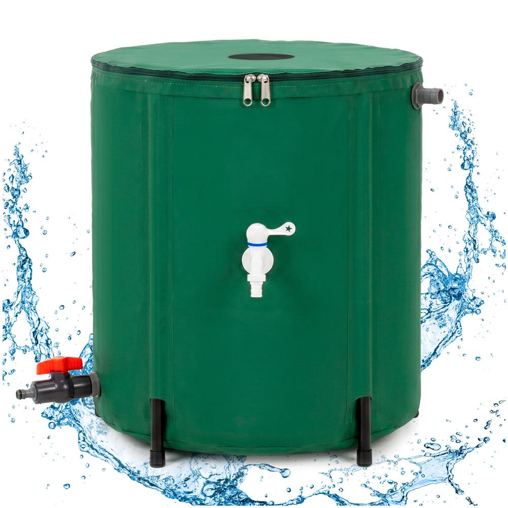 Rezervor pliabil pentru colectarea apei de ploaie, 100 L, PVC 1000D, cu 2 robinete si sistem preaplin, verde - imagine 30