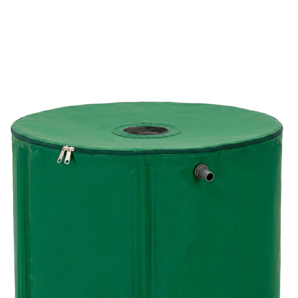 Rezervor pliabil pentru colectarea apei de ploaie, 100 L, PVC 1000D, cu 2 robinete si sistem preaplin, verde - imagine 4