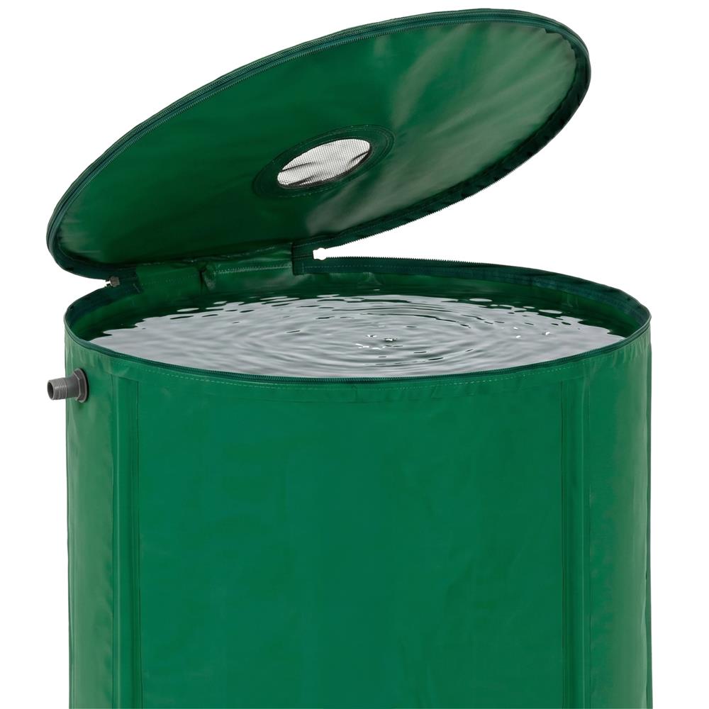 Rezervor pliabil pentru colectarea apei de ploaie, 100 L, PVC 1000D, cu 2 robinete si sistem preaplin, verde - imagine 5