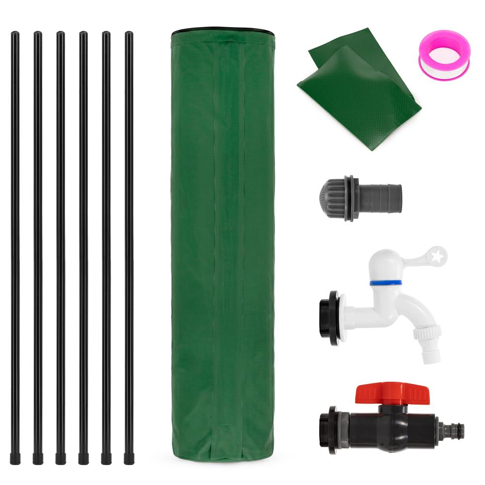 Rezervor pliabil pentru colectarea apei de ploaie, 250 L, PVC 1000D, cu 2 robinete si sistem preaplin, verde - imagine 12