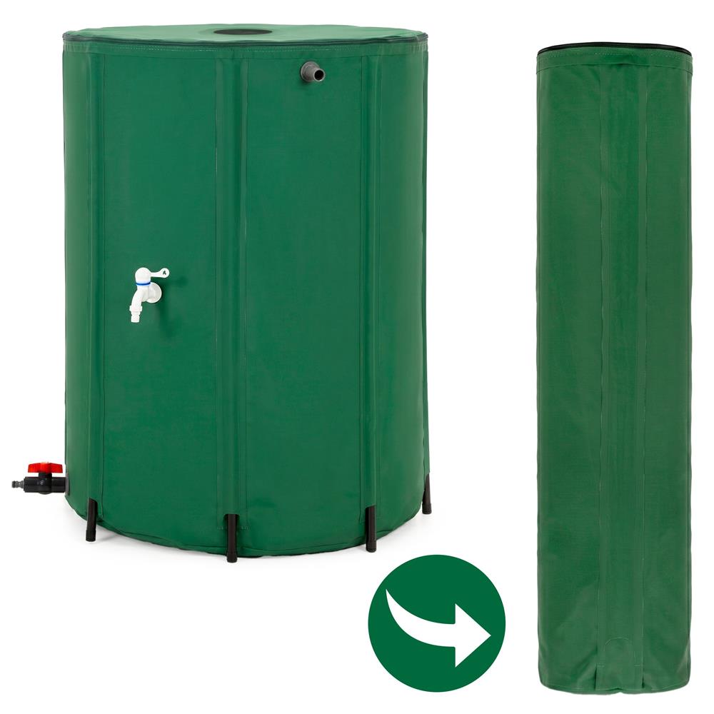 Rezervor pliabil pentru colectarea apei de ploaie, 500 L, PVC 1000D, cu 2 robinete si sistem preaplin, verde - imagine 12