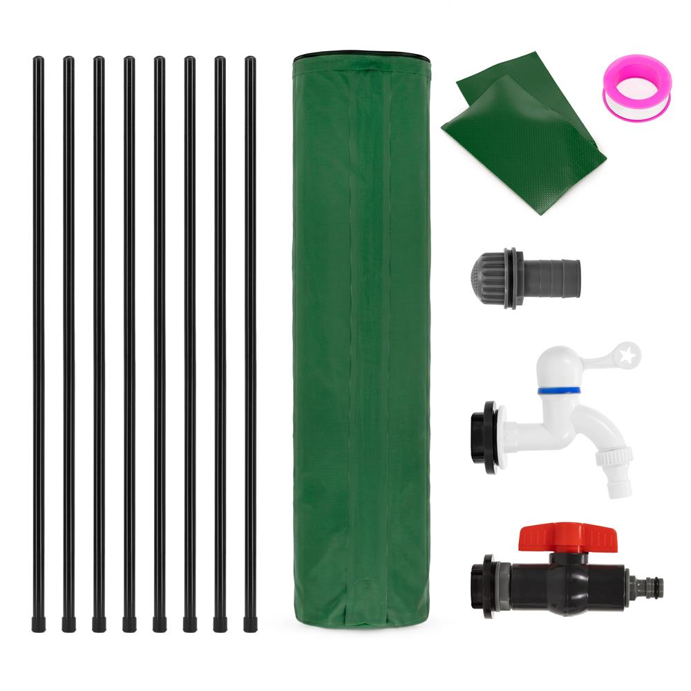 Rezervor pliabil pentru colectarea apei de ploaie, 500 L, PVC 1000D, cu 2 robinete si sistem preaplin, verde - imagine 19
