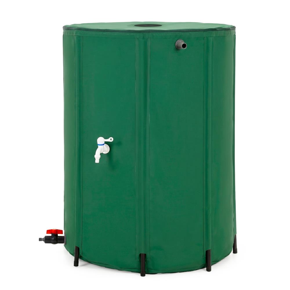 Rezervor pliabil pentru colectarea apei de ploaie, 500 L, PVC 1000D, cu 2 robinete si sistem preaplin, verde