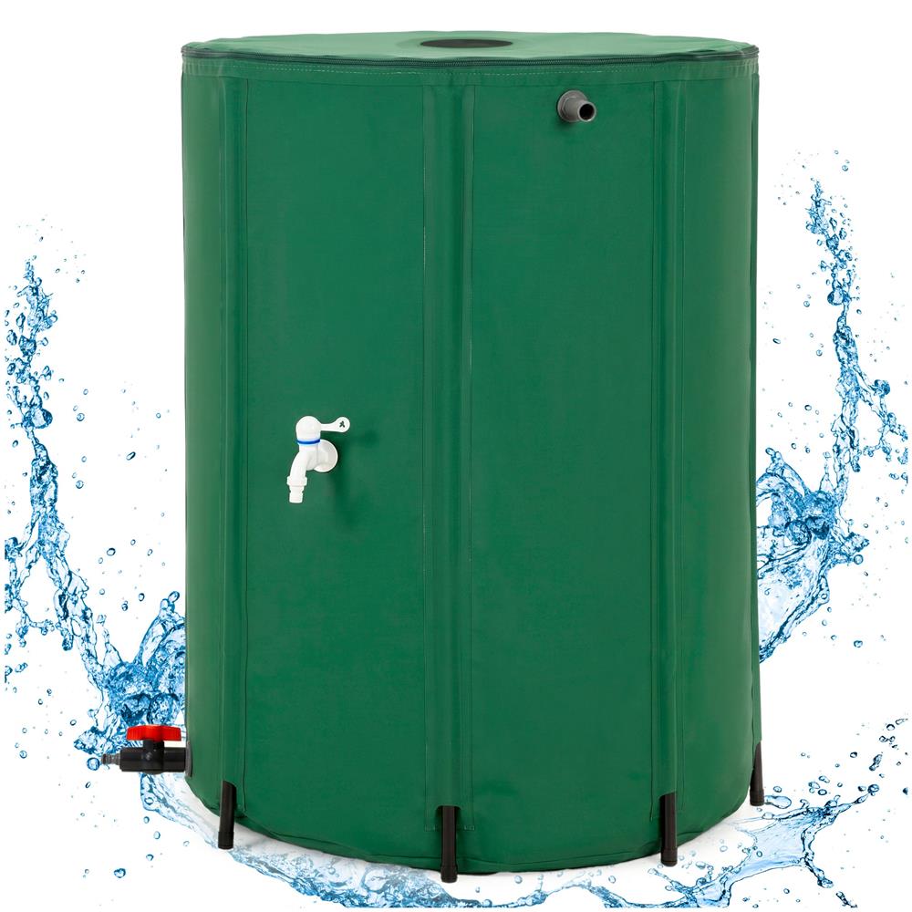 Rezervor pliabil pentru colectarea apei de ploaie, 500 L, PVC 1000D, cu 2 robinete si sistem preaplin, verde - imagine 4