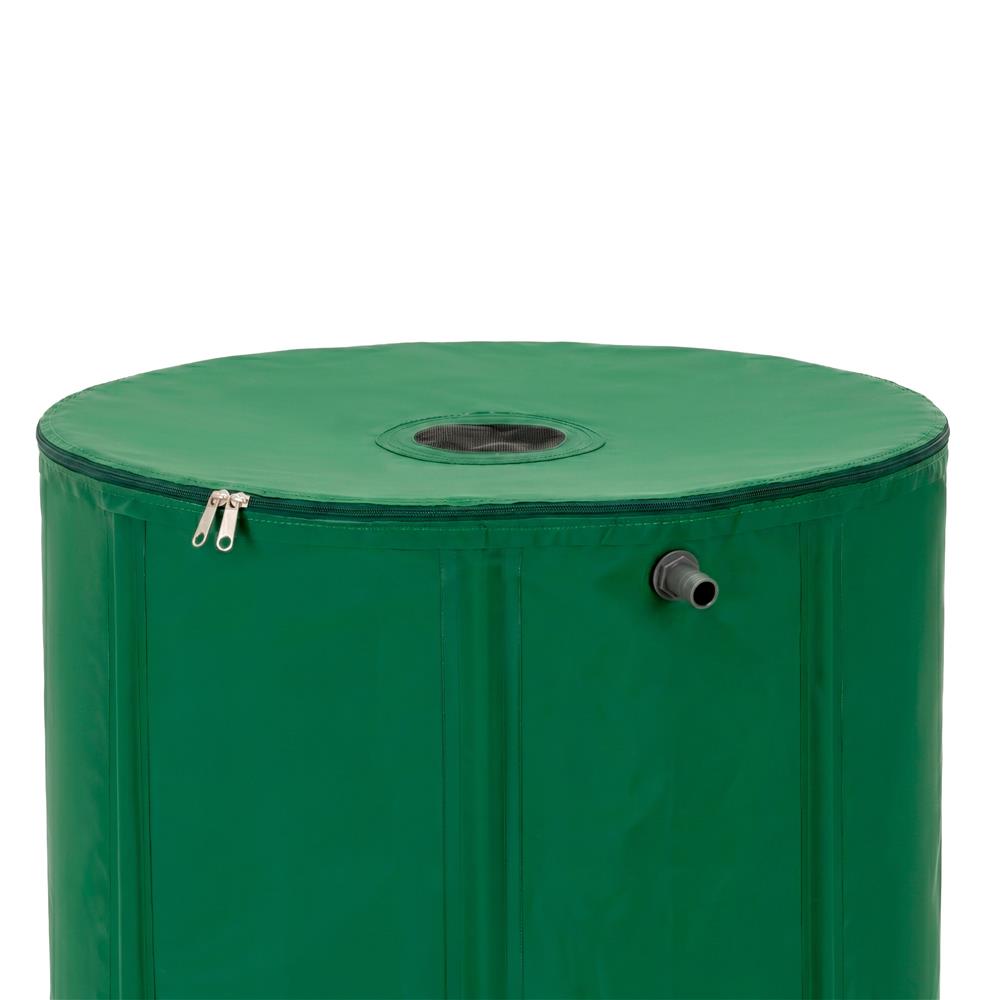 Rezervor pliabil pentru colectarea apei de ploaie, 500 L, PVC 1000D, cu 2 robinete si sistem preaplin, verde - imagine 7