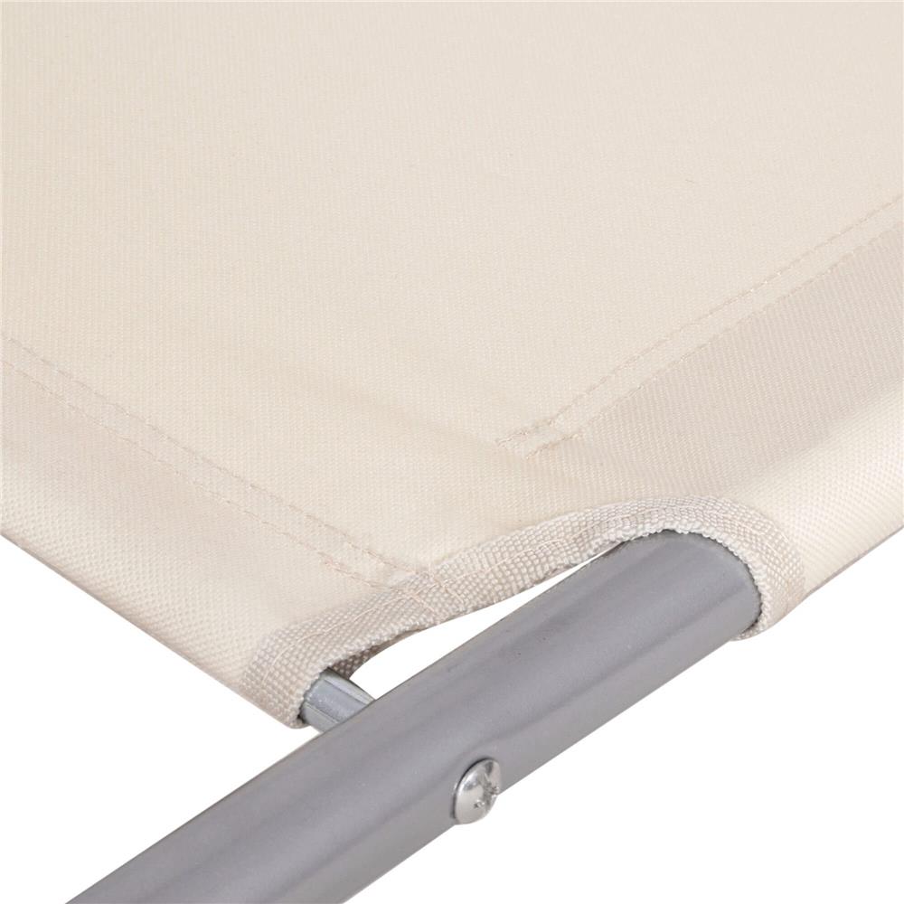Sezlong pliabil pentru plaja, cu roti, parasolar reglabil si buzunar depozitare, 150x61 cm, 120 kg, bej - imagine 10