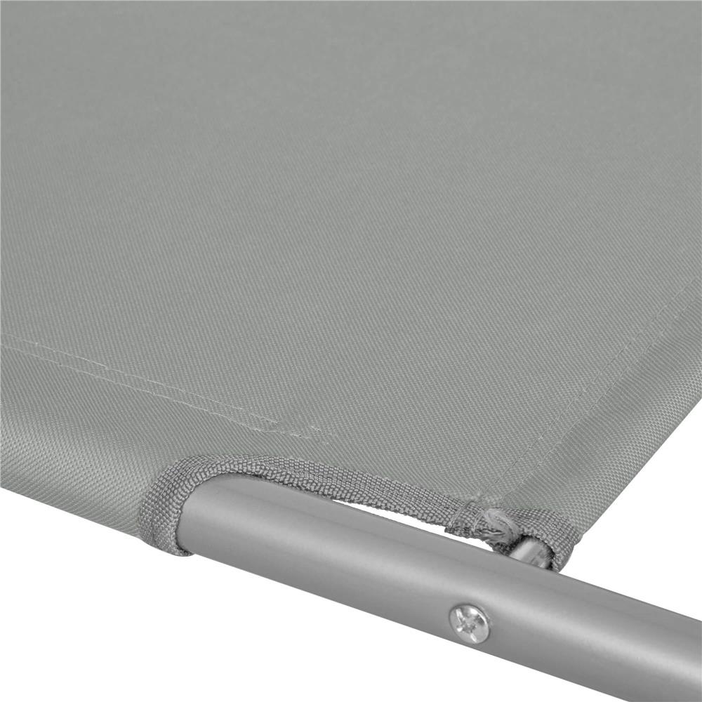 Sezlong pliabil pentru plaja, cu roti, parasolar reglabil si buzunar depozitare, 150x61 cm, 120 kg, gri - imagine 11