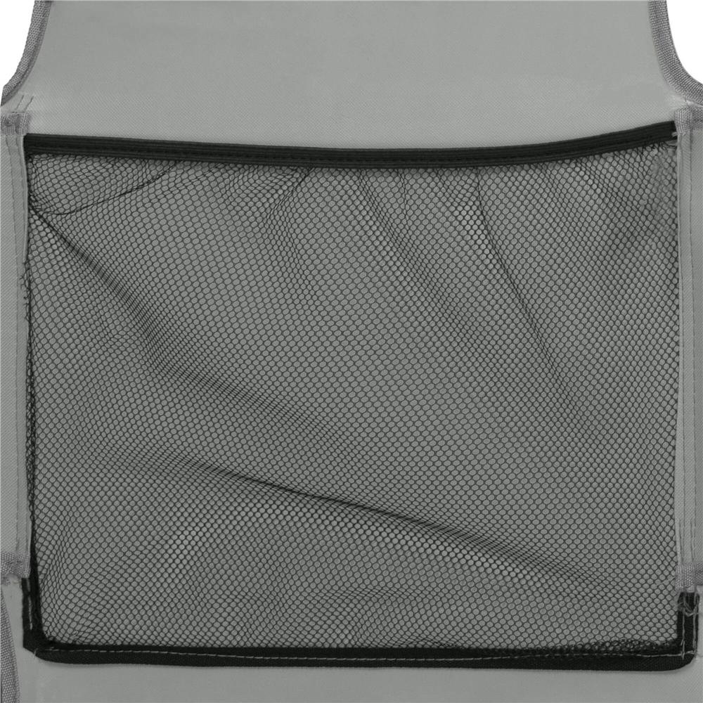 Sezlong pliabil pentru plaja, cu roti, parasolar reglabil si buzunar depozitare, 150x61 cm, 120 kg, gri - imagine 12