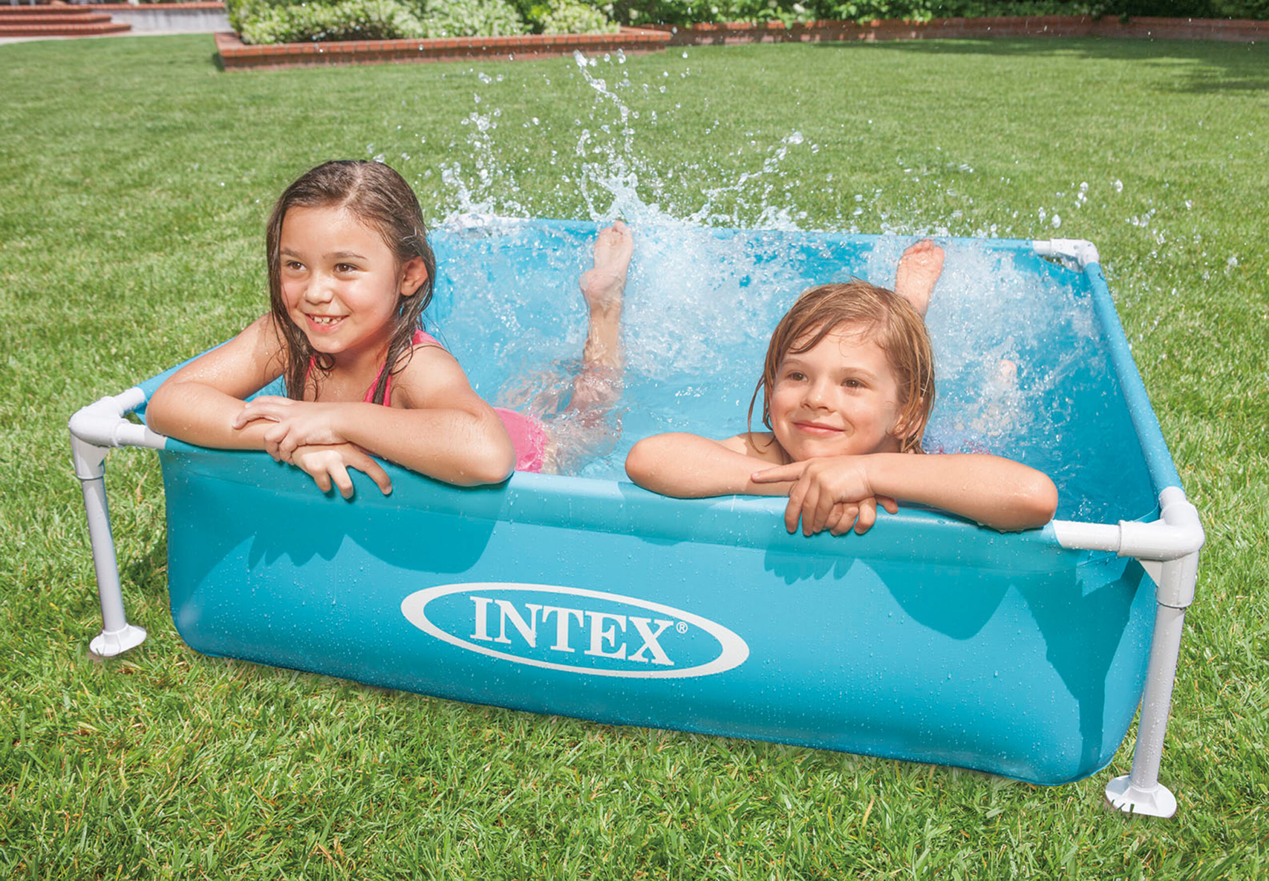 Piscina pentru copii Intex 57173NP Mini Frame 122x122x30 cm, cadru metalic, 342 litri, albastra - imagine 3