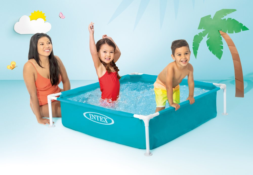 Piscina pentru copii Intex 57173NP Mini Frame 122x122x30 cm, cadru metalic, 342 litri, albastra - imagine 4