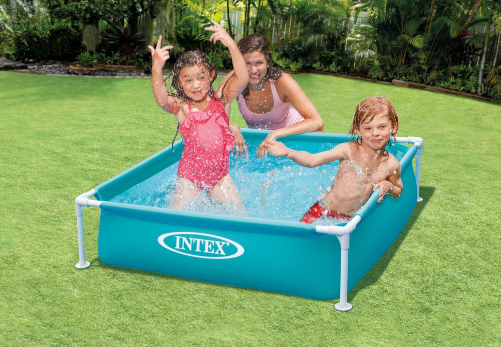 Piscina pentru copii Intex 57173NP Mini Frame 122x122x30 cm, cadru metalic, 342 litri, albastra - imagine 6