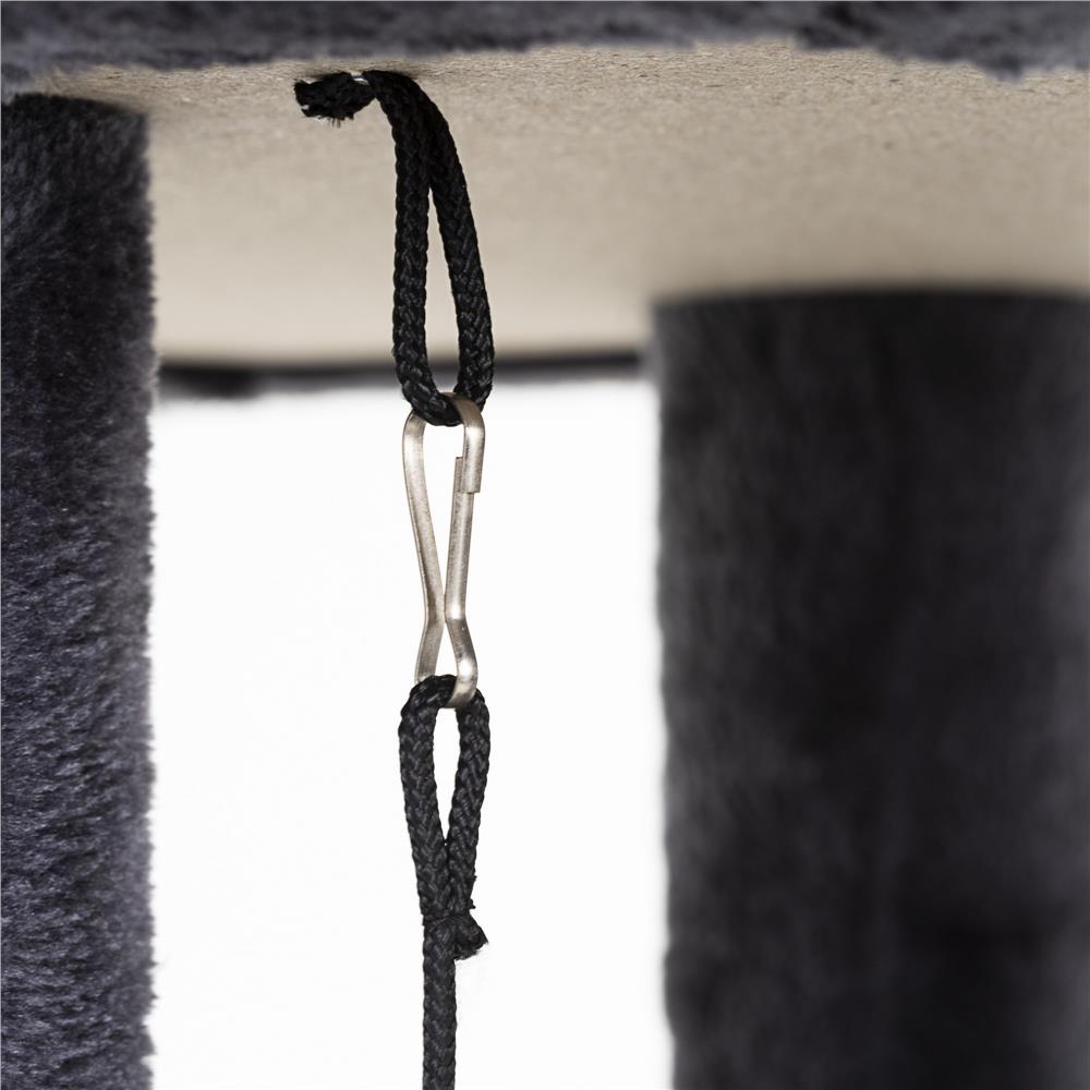 Ansamblu de joaca pentru pisici cu culcus, sisal si jucarii, 40x49x60 cm, gri inchis - imagine 6