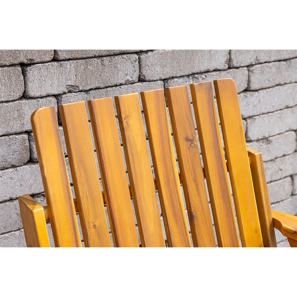Banca de gradina 153x65x82 cm, 2 locuri, cu raft lateral, lemn de salcam, maro - imagine 6