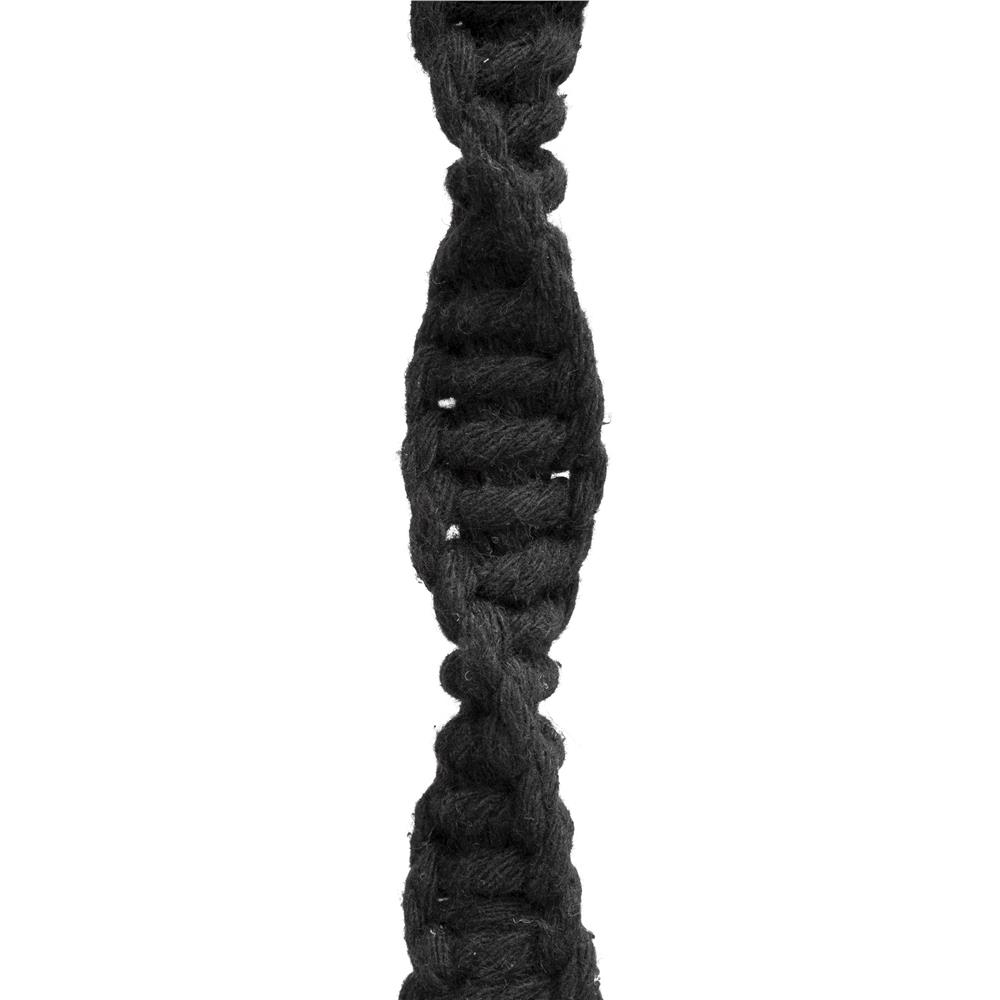 Scaun dublu tip leagan suspendat pentru casa sau gradina, cu perne, stil boho, 128x66x124 cm, maxim 300 kg, negru - imagine 13