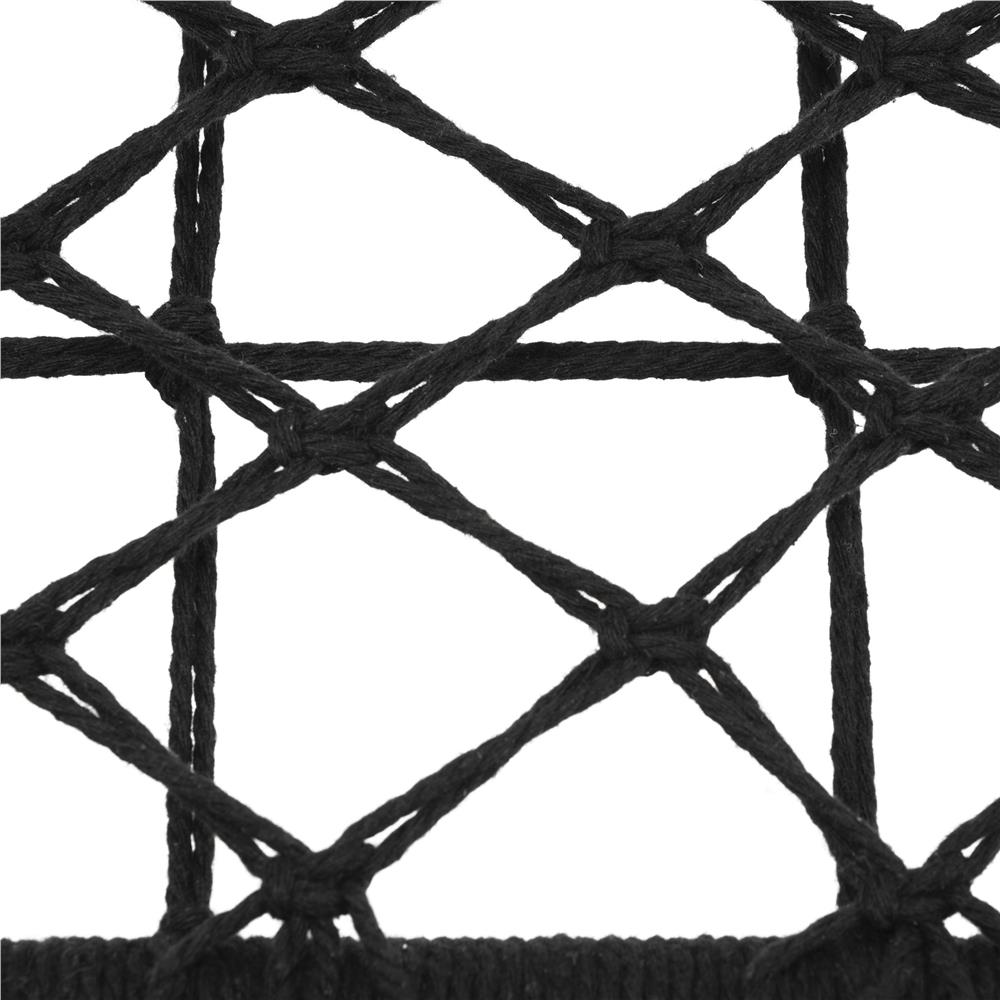 Scaun dublu tip leagan suspendat pentru casa sau gradina, cu perne, stil boho, 128x66x124 cm, maxim 300 kg, negru - imagine 9