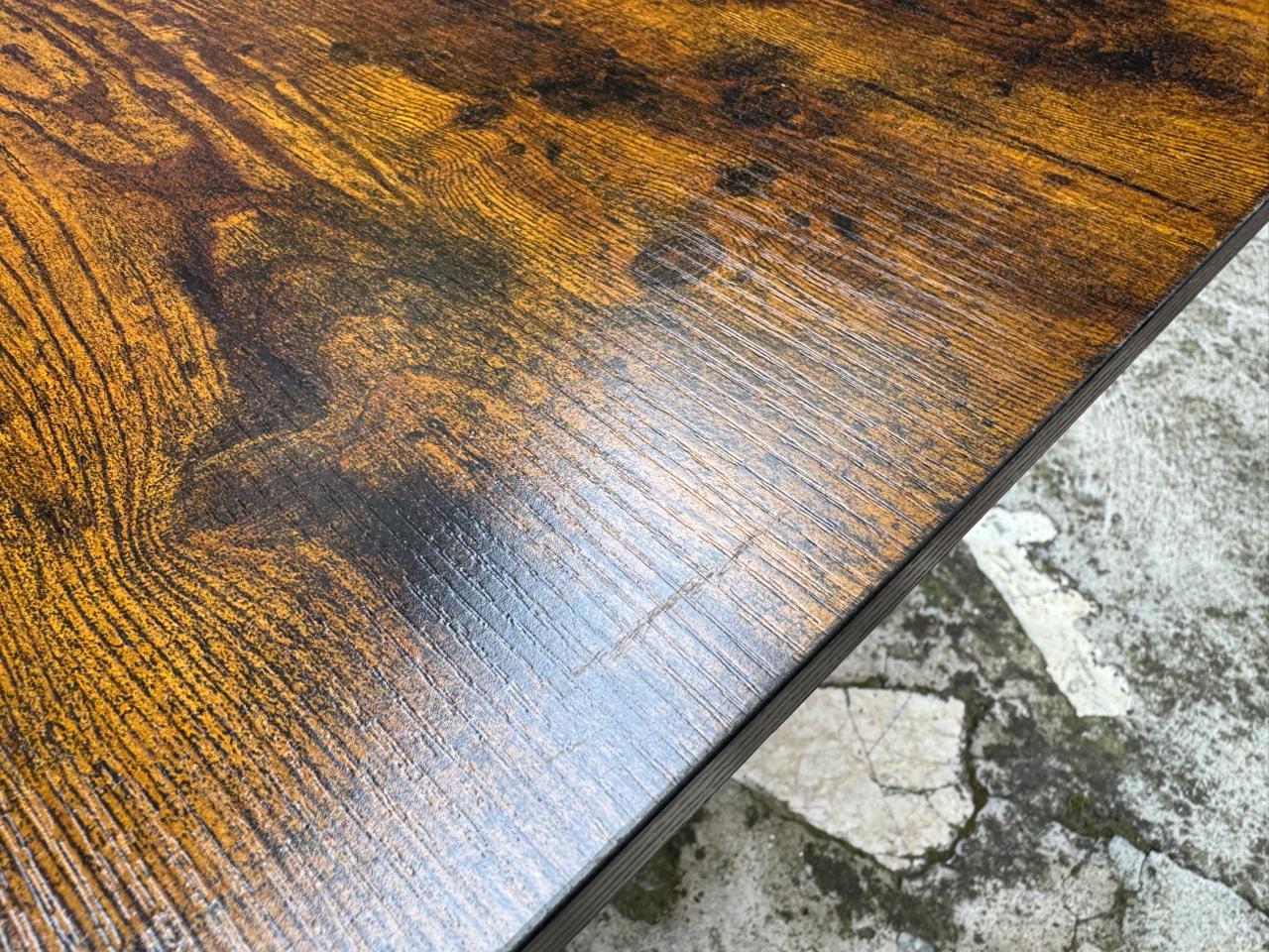 RESIGILAT: VASAGLE Masa de bar pentru bucatarie, dreptunghiulara, inalta, cadru de otel, 60x120x90cm, stil industrial, maro rustic si negru - imagine 3