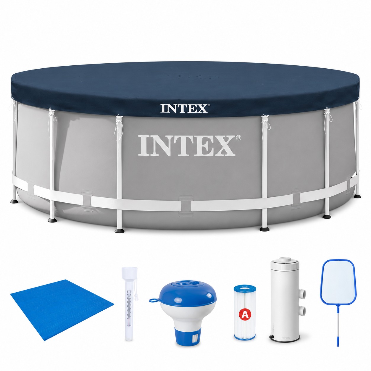 Piscina cadru metalic Intex 26712NP Prism Frame, 366x76 cm, 6.500 litri, cu toate accesoriile