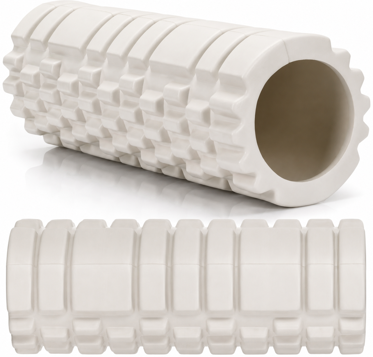 Rola pentru masaj si stretching din spuma EVA, duritate medie 50 Shore A, 33x14 cm, bej - imagine 3