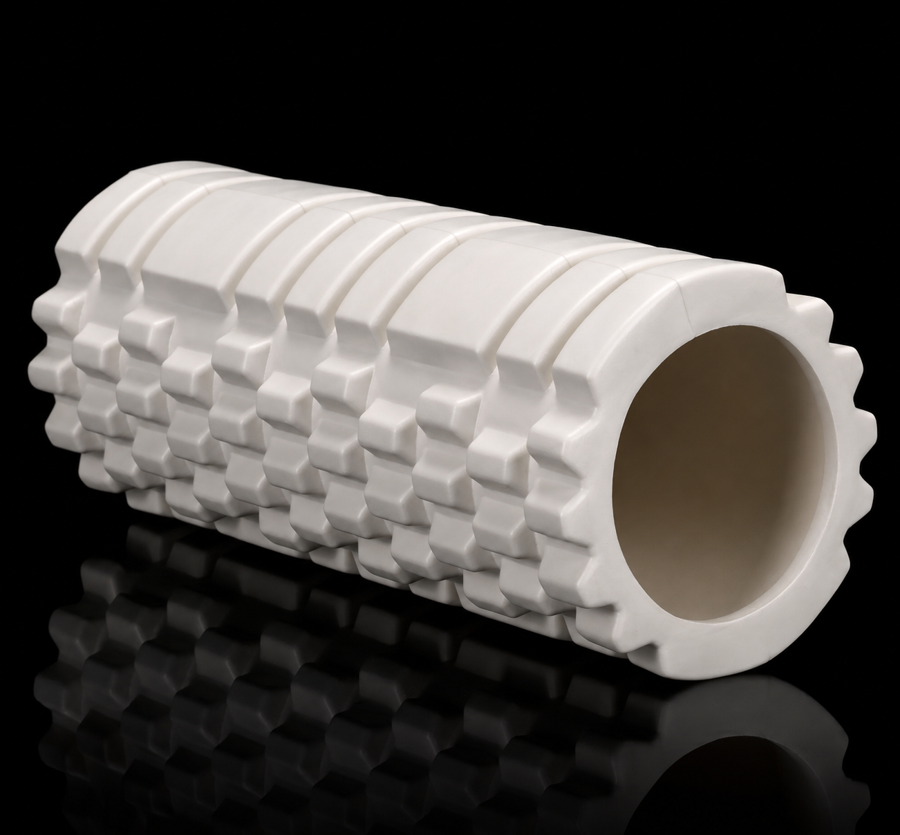 Rola pentru masaj si stretching din spuma EVA, duritate medie 50 Shore A, 33x14 cm, bej - imagine 7