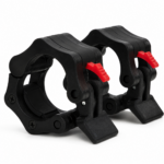 Set 2 cleme pentru bara olimpica 50 mm, sistem de inchidere cu clips, insertii interioare din cauciuc, negru