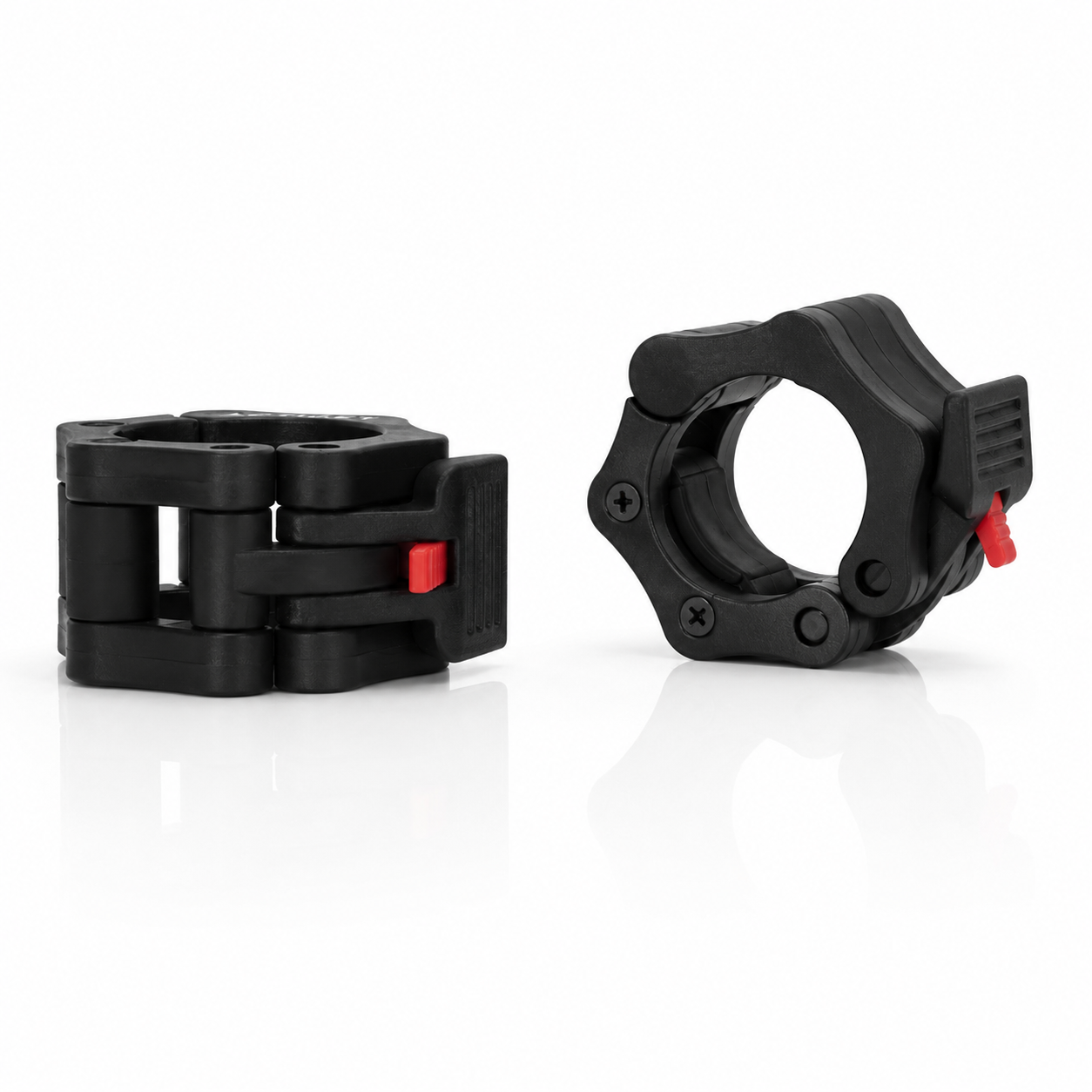 Set 2 cleme pentru bara olimpica 50 mm, sistem de inchidere cu clips, insertii interioare din cauciuc, negru - imagine 4