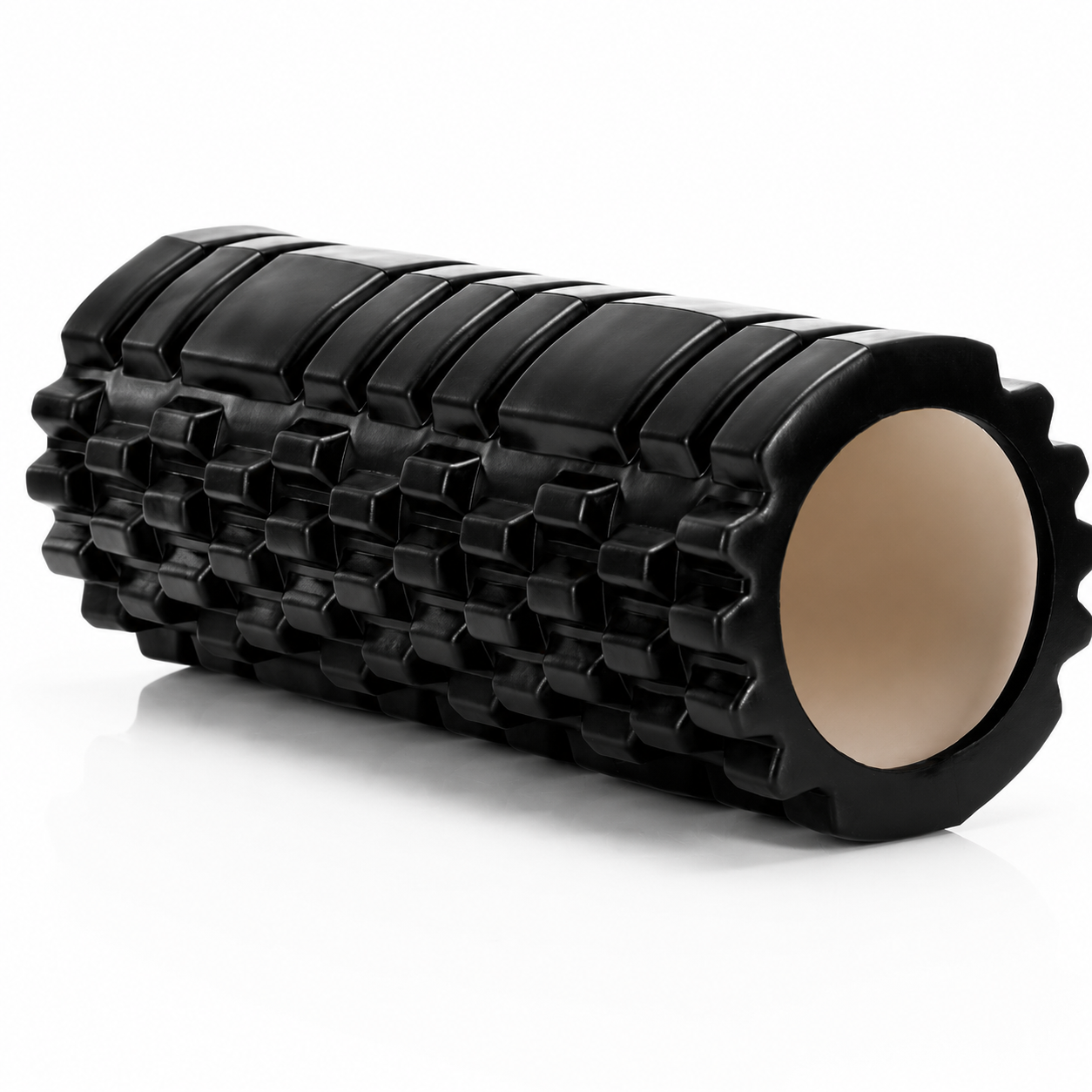 Rola pentru masaj si stretching din spuma EVA, duritate medie 50 Shore A, 33x14 cm, negru