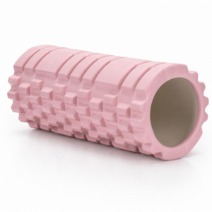 Rola pentru masaj si stretching din spuma EVA, duritate medie 50 Shore A, 33x14 cm, roz