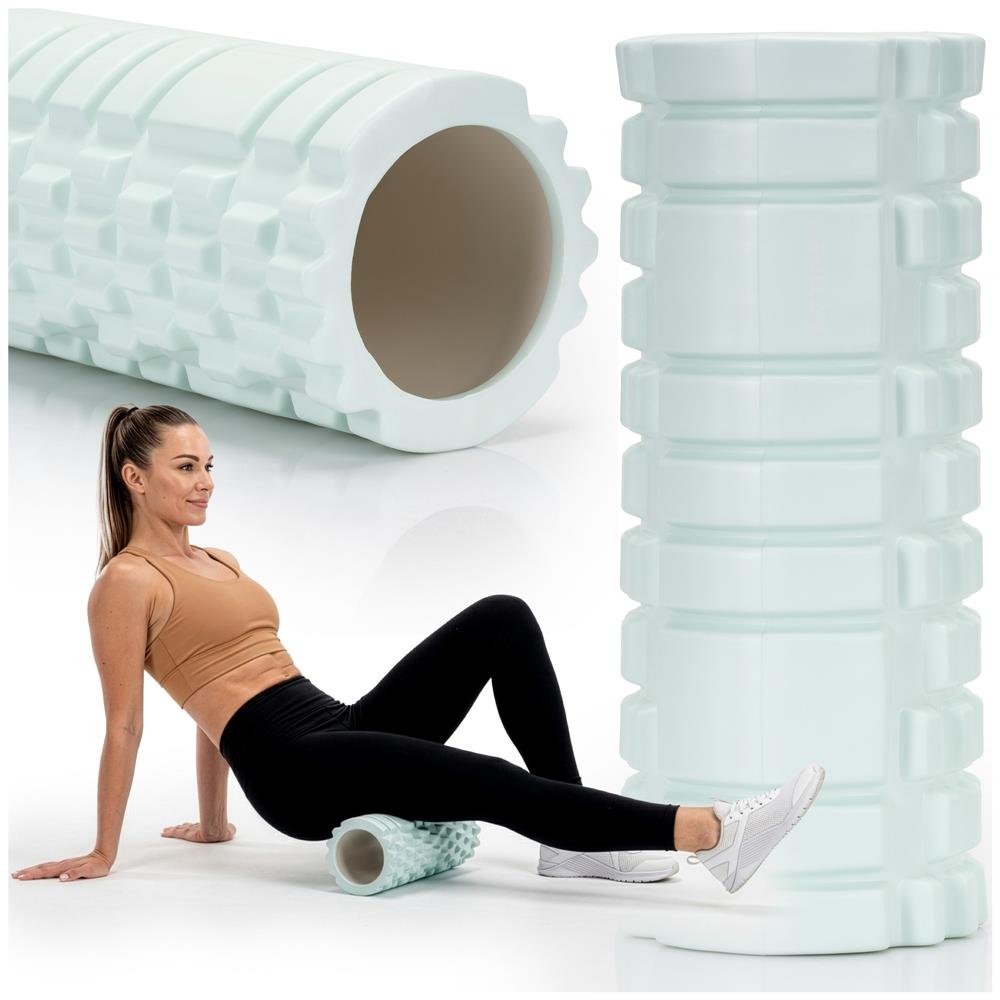 Rola pentru masaj si stretching din spuma EVA, duritate medie 50 Shore A, 33x14 cm, verde - imagine 2