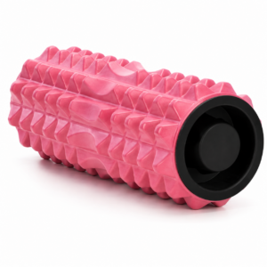 Rola pentru masaj si stretching din spuma EVA, duritate medie 55 Shore A, 33x13 cm, roz