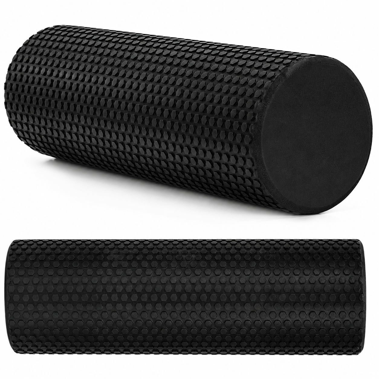 Rola pentru masaj si stretching din spuma EVA, moale 25 Shore A, 45x15 cm, negru - imagine 7