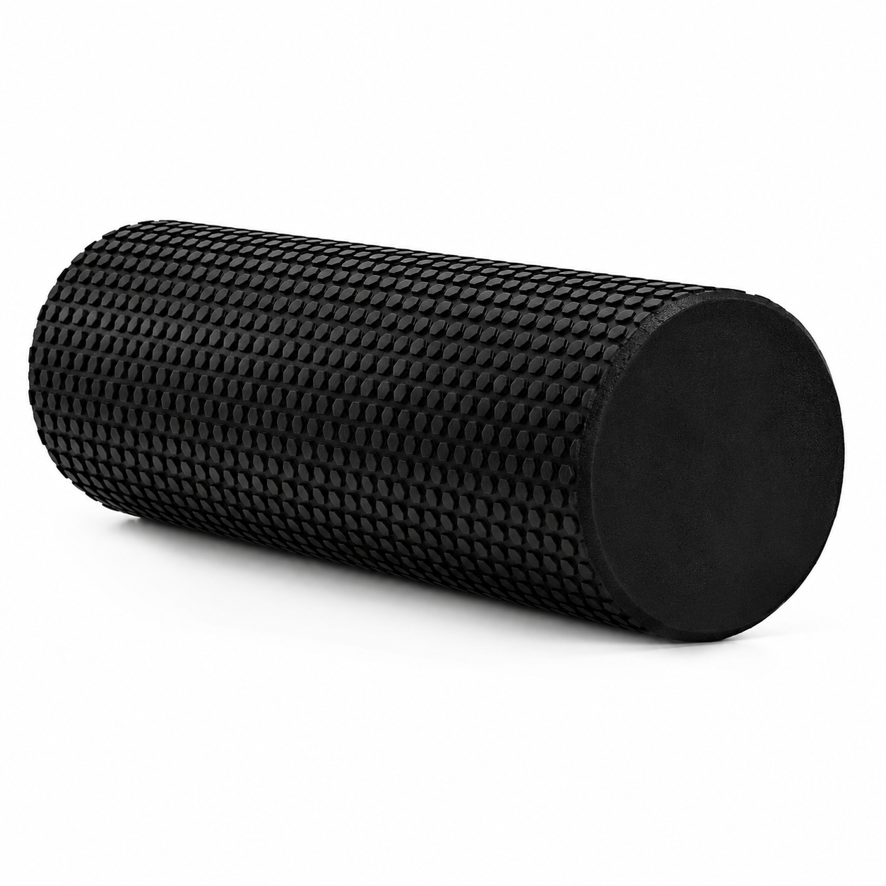 Rola pentru masaj si stretching din spuma EVA, moale 25 Shore A, 45x15 cm, negru