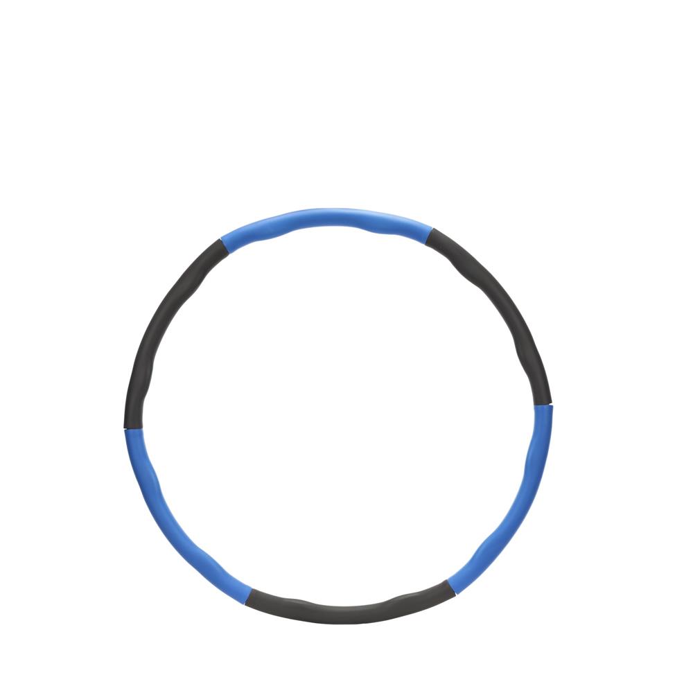 Cerc Hula Hoop pentru antrenament fitness, pliabil din 8 segmente, diametru reglabil 67-88 cm, 1 kg, gri si albastru - imagine 4