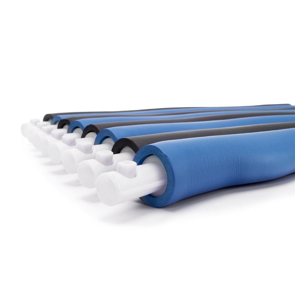 Cerc Hula Hoop pentru antrenament fitness, pliabil din 8 segmente, diametru reglabil 67-88 cm, 1 kg, gri si albastru - imagine 8