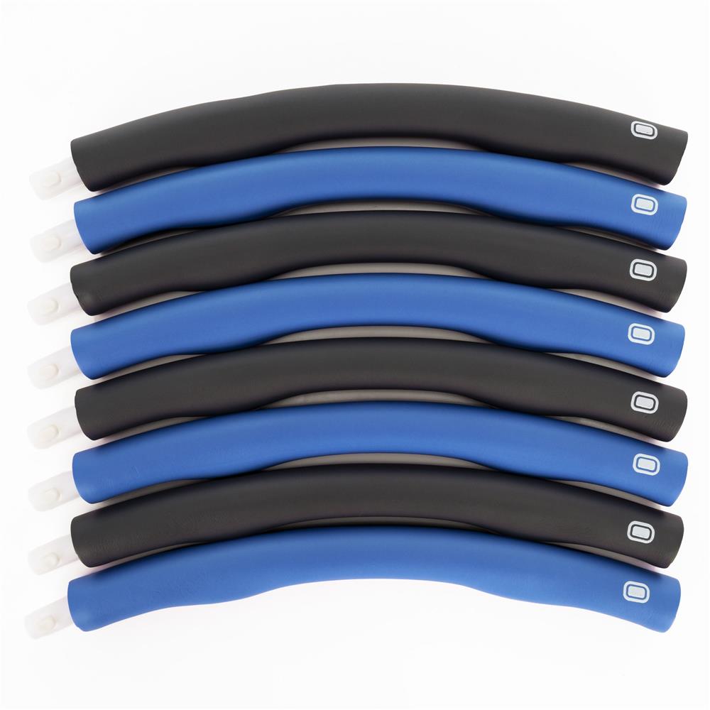 Cerc Hula Hoop pentru antrenament fitness, pliabil din 8 segmente, diametru reglabil 67-88 cm, 1 kg, gri si albastru - imagine 9