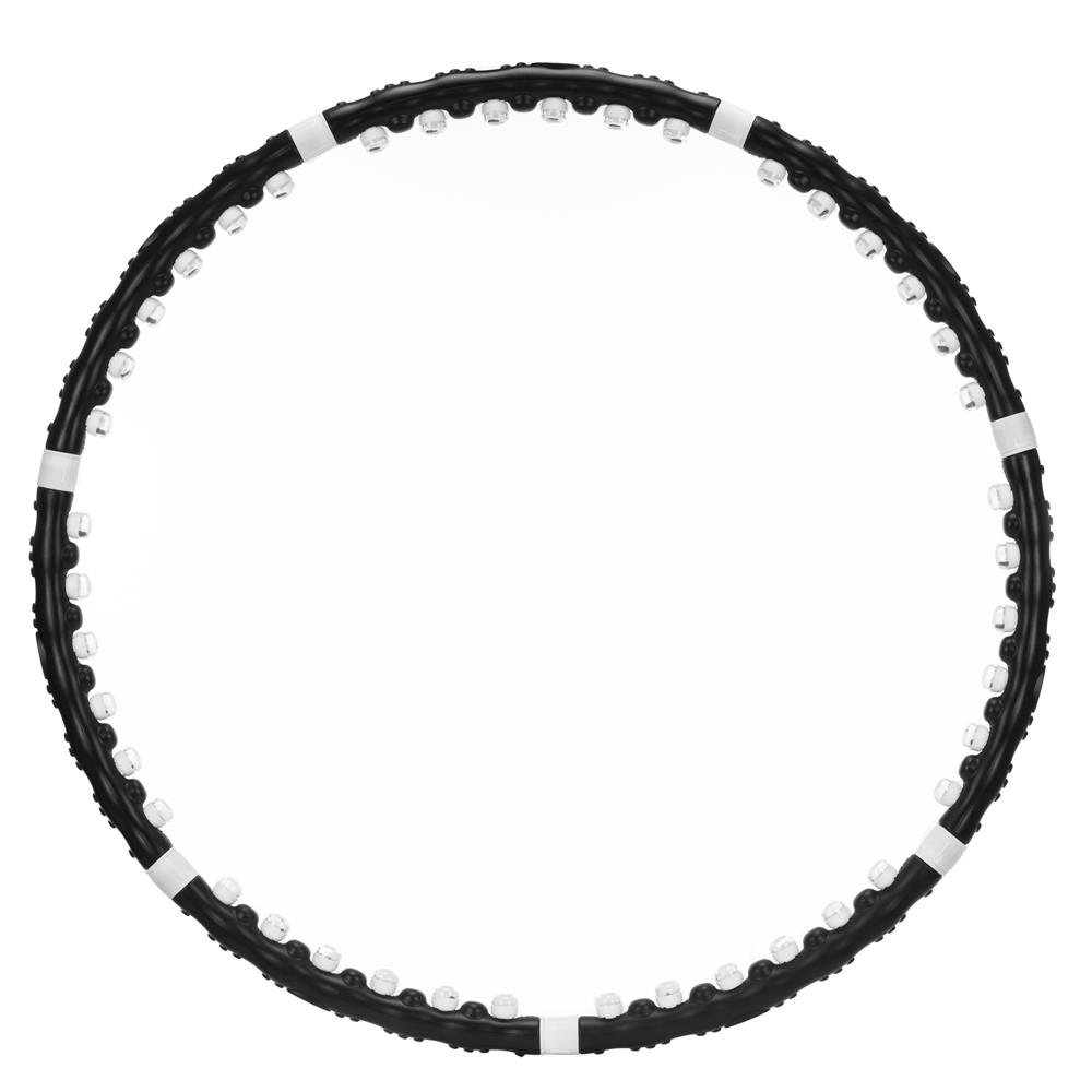 Cerc Hula Hoop pentru antrenament fitness, cu 42 elemente de masaj cu magneti, 7 segmente, 100 cm, 1 kg, negru - imagine 11