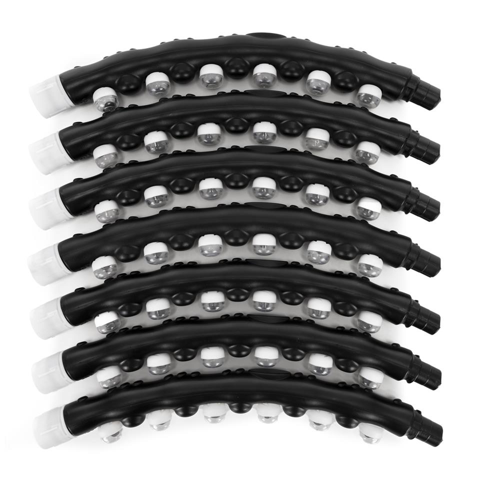 Cerc Hula Hoop pentru antrenament fitness, cu 42 elemente de masaj cu magneti, 7 segmente, 100 cm, 1 kg, negru - imagine 8