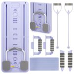 Placa multifunctionala pentru exercitii fitness sau pilates, pliabila, cu timer LCD si benzi elastice, 106x41x3 cm, mov