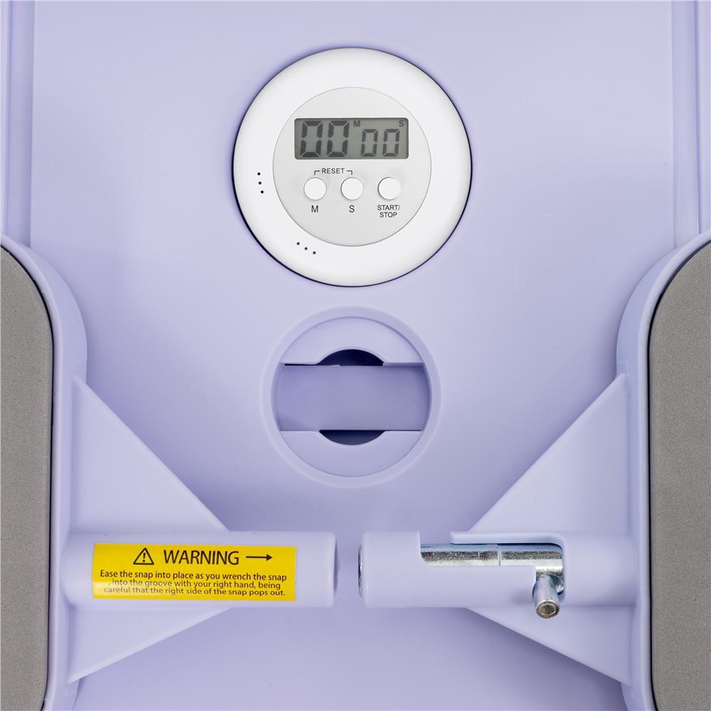 Placa multifunctionala pentru exercitii fitness sau pilates, pliabila, cu timer LCD si benzi elastice, 106x41x3 cm, mov - imagine 28