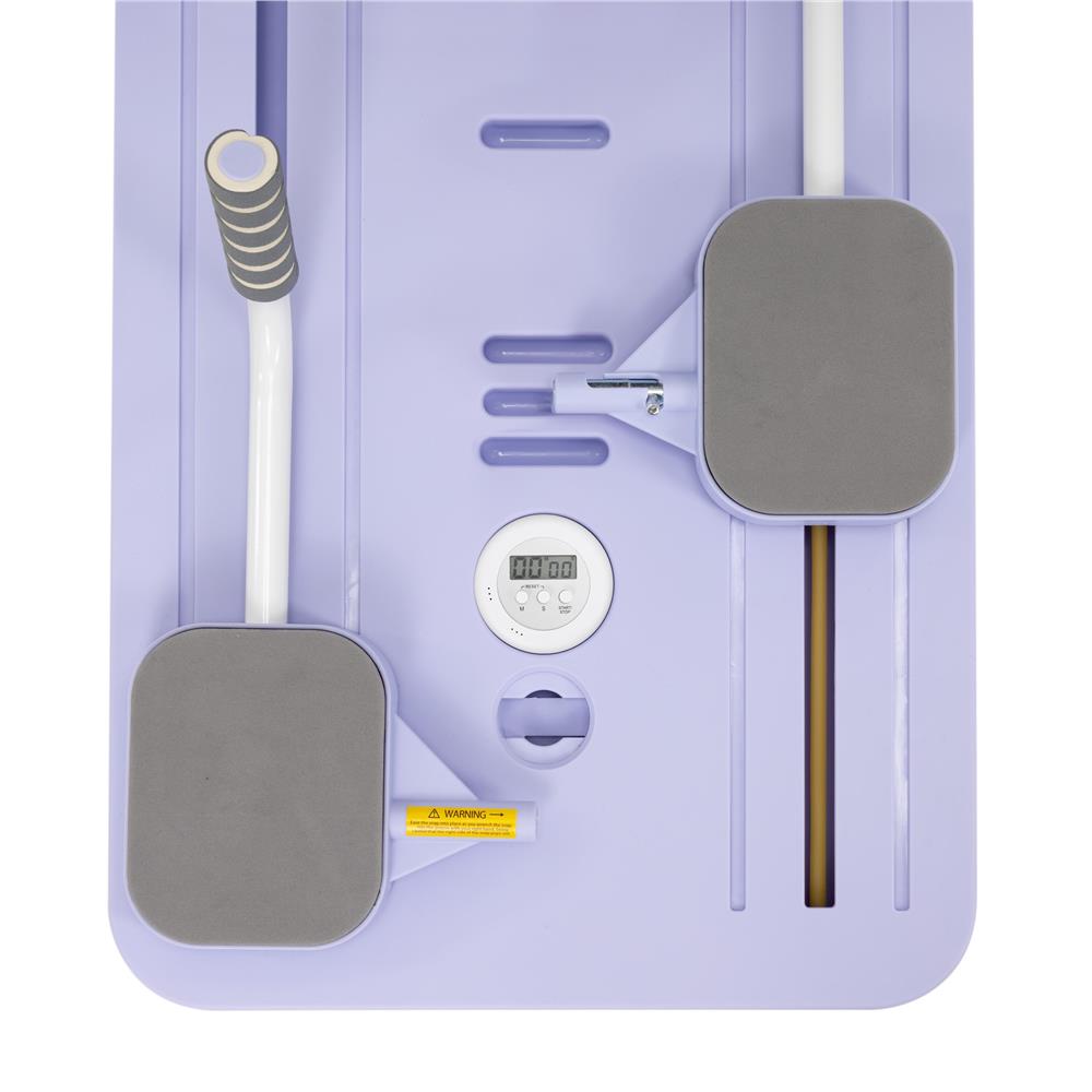 Placa multifunctionala pentru exercitii fitness sau pilates, pliabila, cu timer LCD si benzi elastice, 106x41x3 cm, mov - imagine 29
