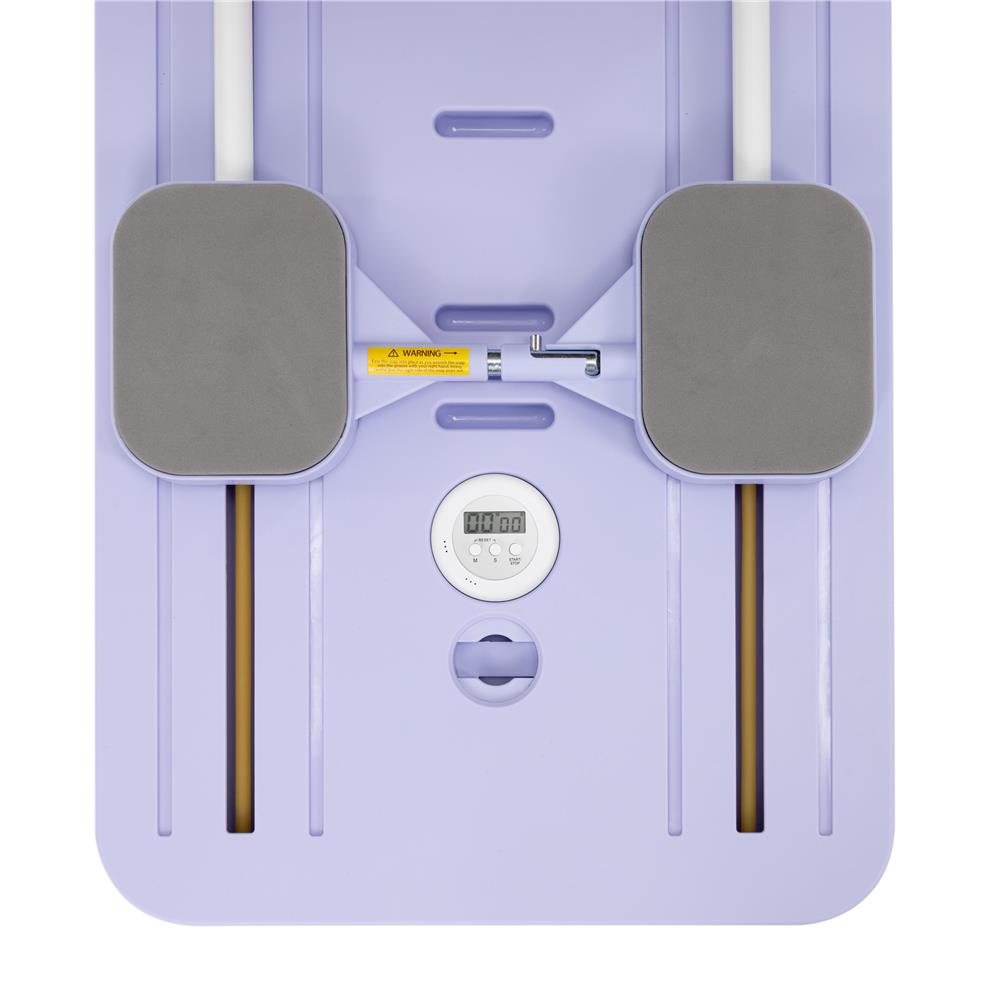 Placa multifunctionala pentru exercitii fitness sau pilates, pliabila, cu timer LCD si benzi elastice, 106x41x3 cm, mov - imagine 30
