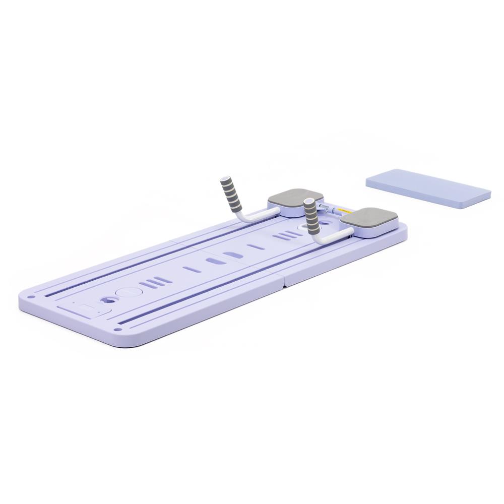 Placa multifunctionala pentru exercitii fitness sau pilates, pliabila, cu timer LCD si benzi elastice, 106x41x3 cm, mov - imagine 39